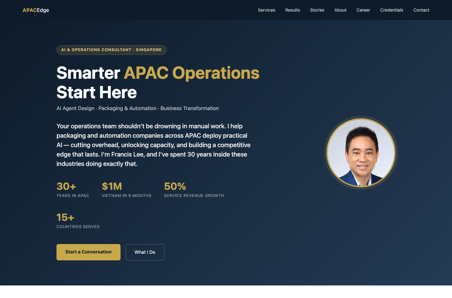 Screenshot of APAC Edge website by Francis Lee
