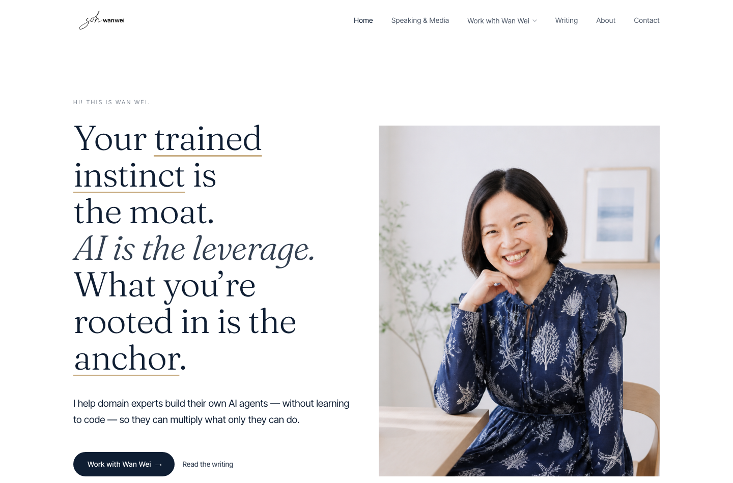 Screenshot of Soh Wan Wei website